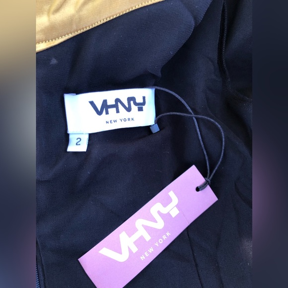 NWT VHNY Vivienne Hu New York Dress Black Gold Floral Colorblock Dress Sz 2 - Picture 4 of 11